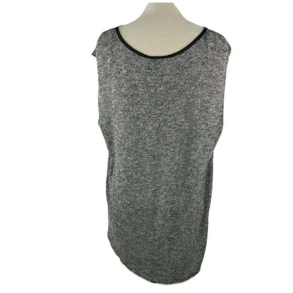 Rock & Republic Womens 1X Gray Top Sleeveless Black Embellished Cross Rayon Poly - Picture 5 of 8
